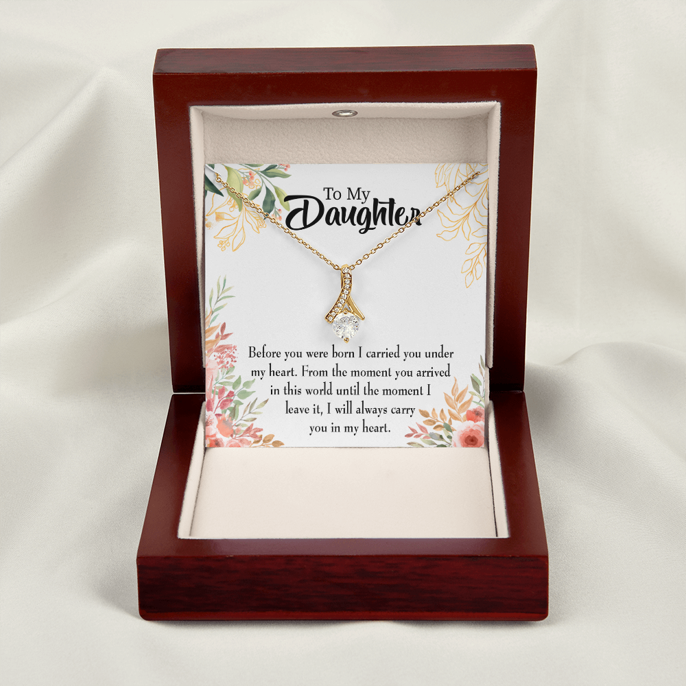 To My Daughter Before You Were Born Alluring Ribbon Necklace Message Card-Express Your Love Gifts