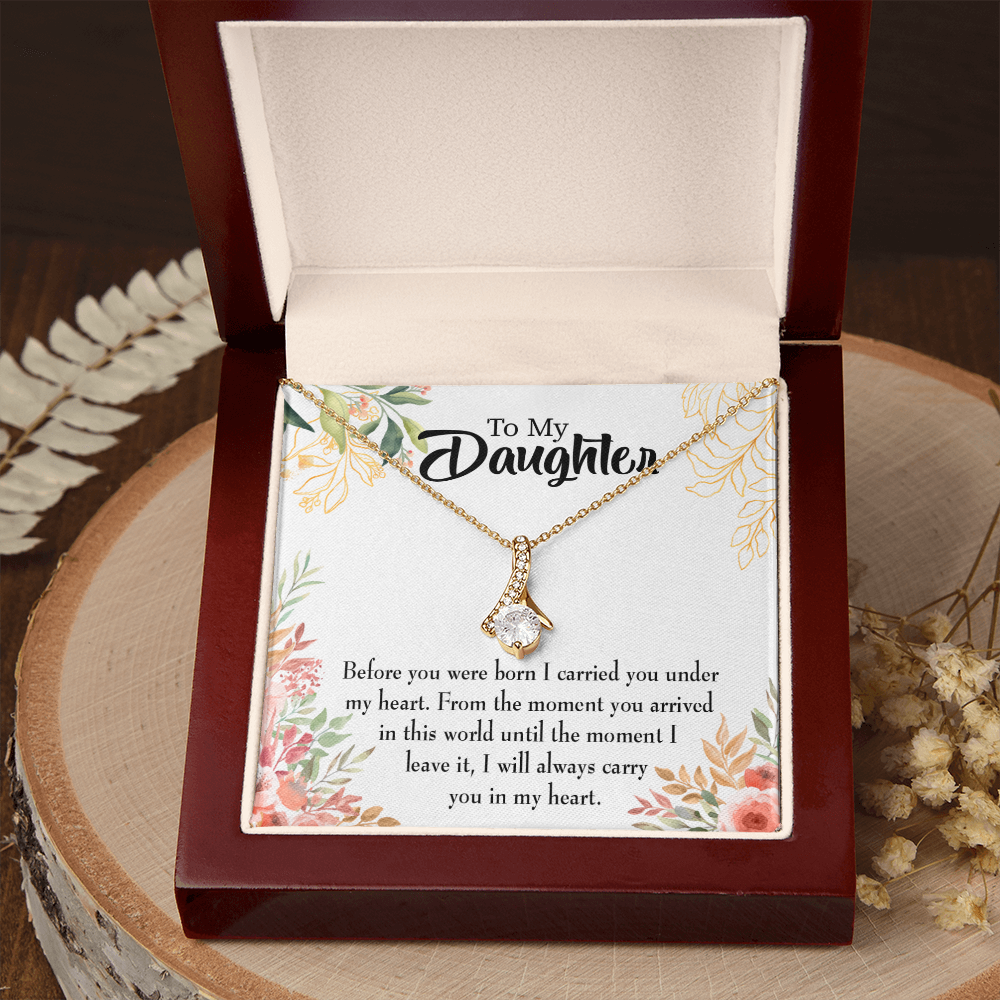 To My Daughter Before You Were Born Alluring Ribbon Necklace Message Card-Express Your Love Gifts