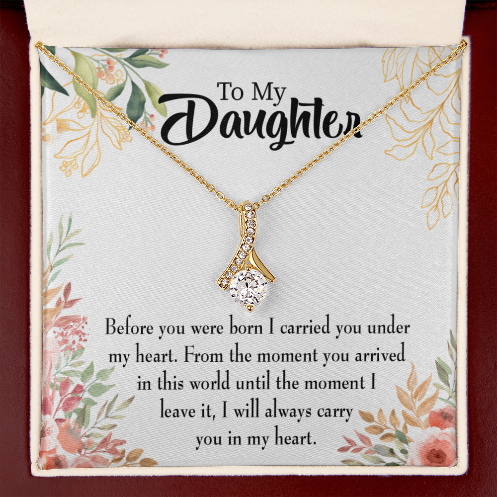 To My Daughter Before You Were Born Alluring Ribbon Necklace Message Card-Express Your Love Gifts