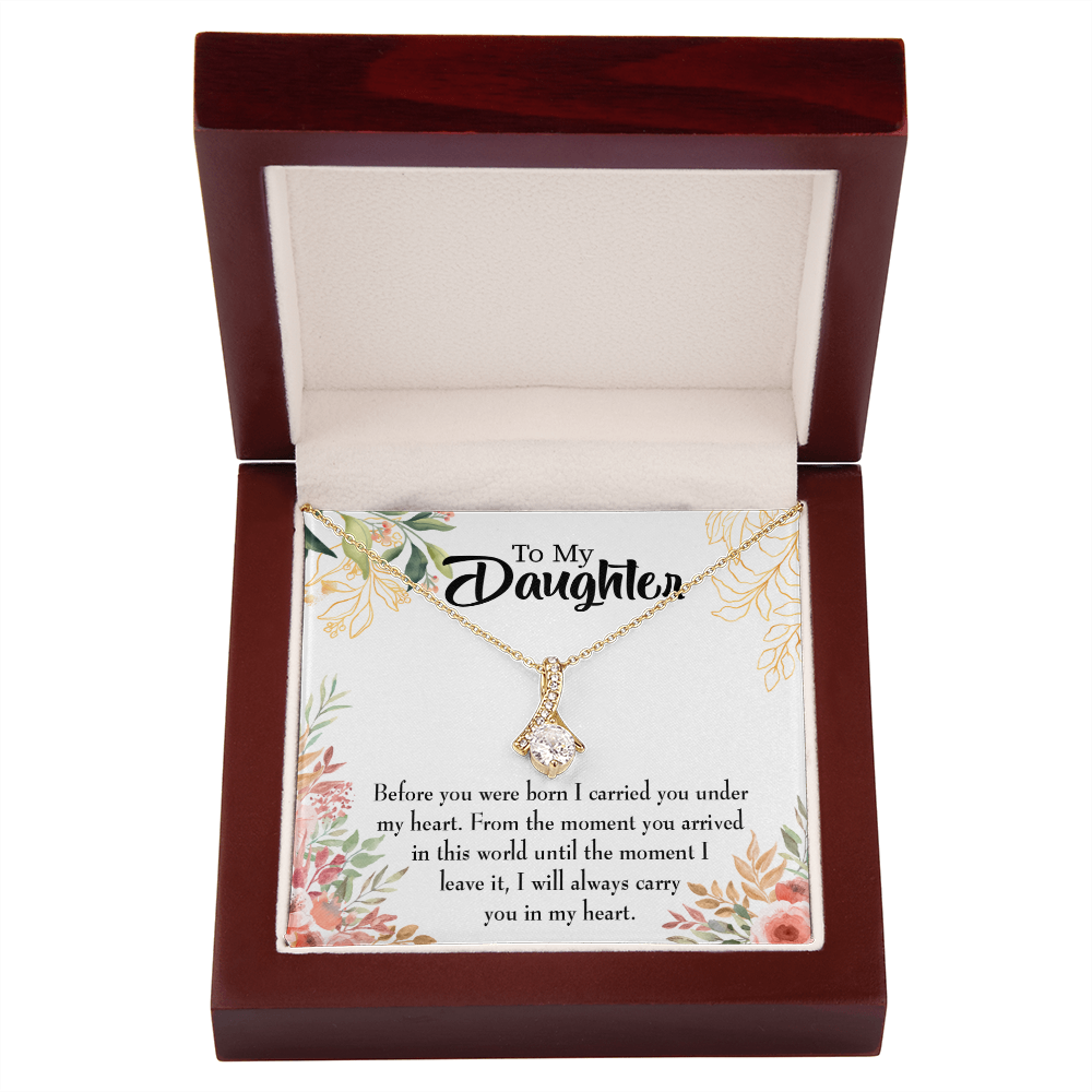 To My Daughter Before You Were Born Alluring Ribbon Necklace Message Card-Express Your Love Gifts
