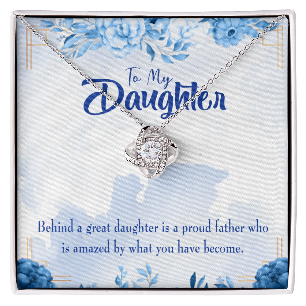 To My Daughter Behind Great Daughter From Dad Infinity Knot Necklace Message Card-Express Your Love Gifts