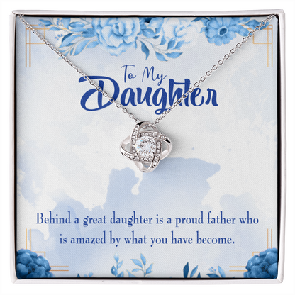 To My Daughter Behind Great Daughter From Dad Infinity Knot Necklace Message Card-Express Your Love Gifts