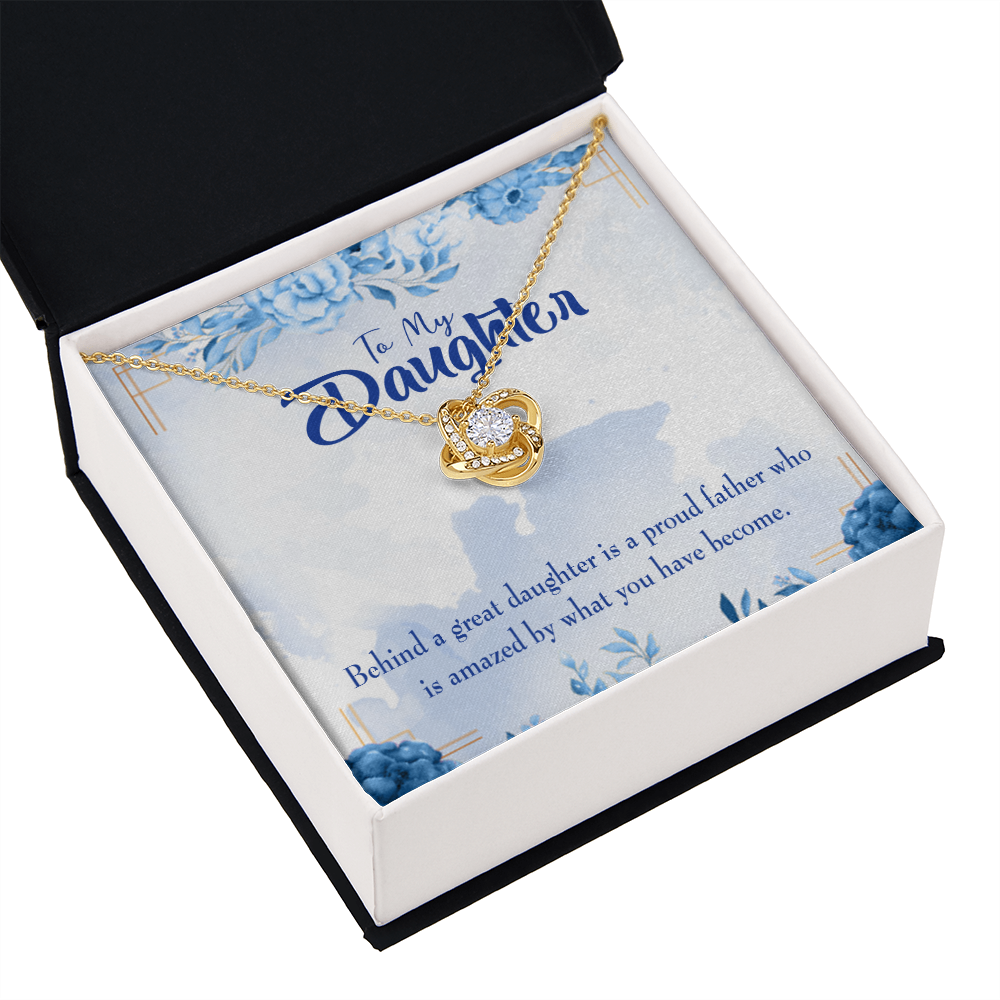 To My Daughter Behind Great Daughter From Dad Infinity Knot Necklace Message Card-Express Your Love Gifts