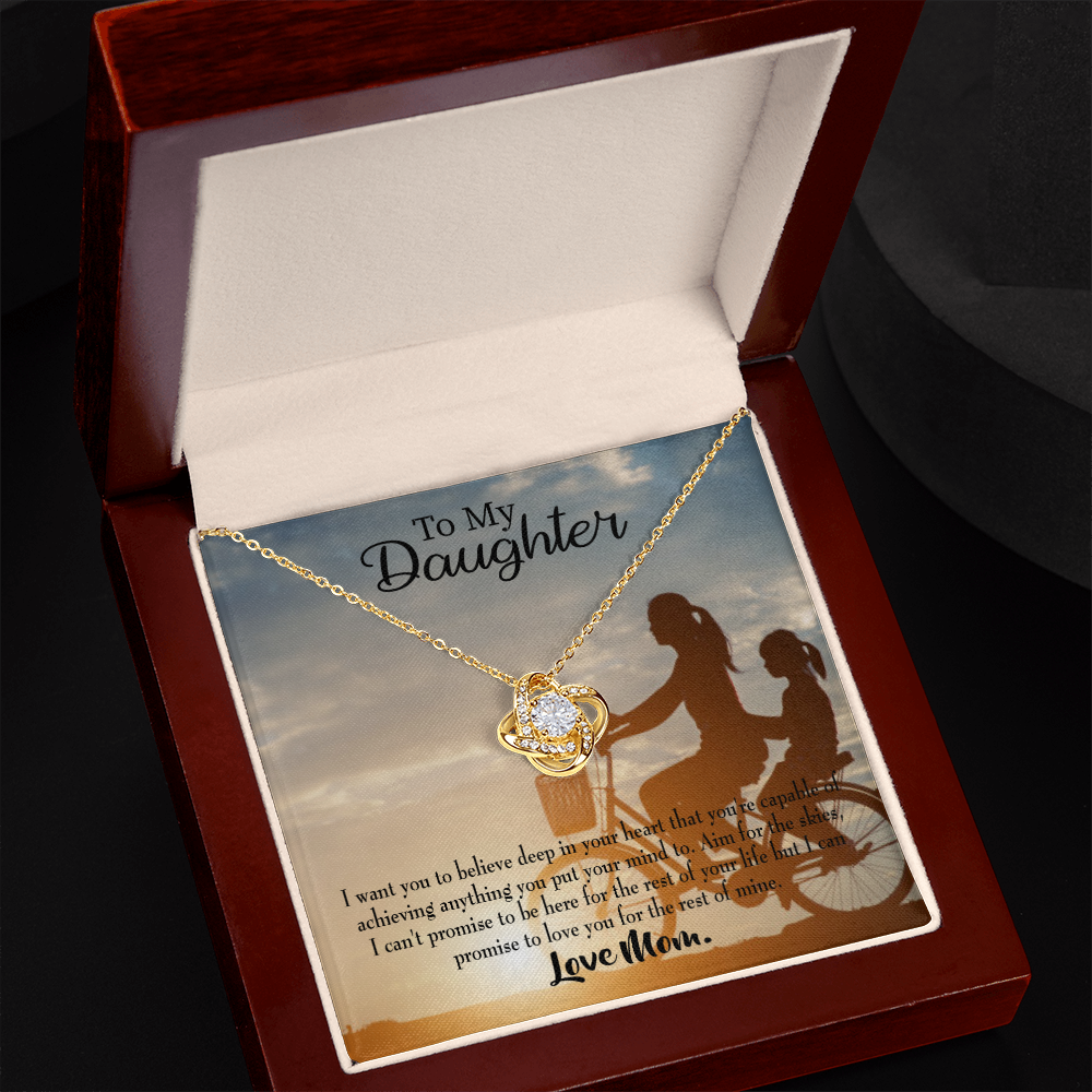 To My Daughter Believe From Mom Infinity Knot Necklace Message Card-Express Your Love Gifts