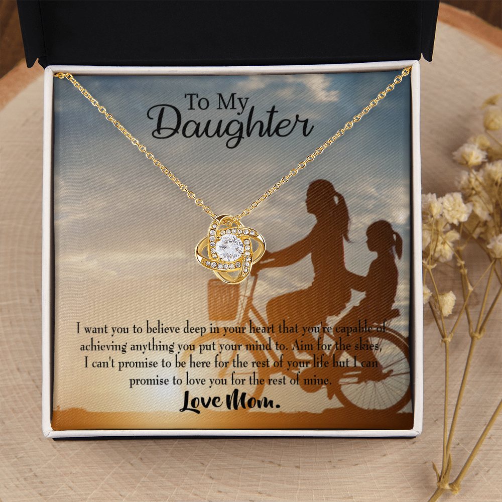 To My Daughter Believe From Mom Infinity Knot Necklace Message Card-Express Your Love Gifts