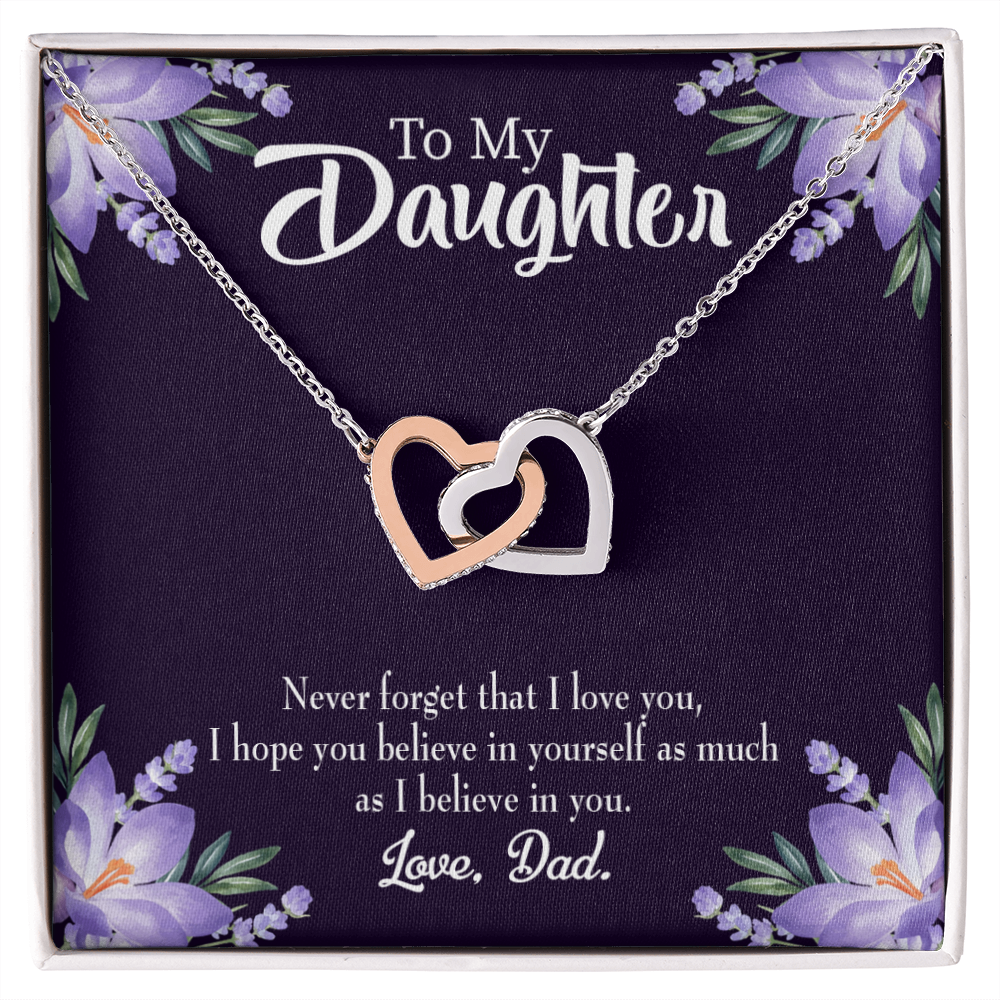 To My Daughter Believe in Yourself From Dad Inseparable Necklace-Express Your Love Gifts