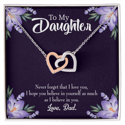 To My Daughter Believe in Yourself From Dad Inseparable Necklace-Express Your Love Gifts