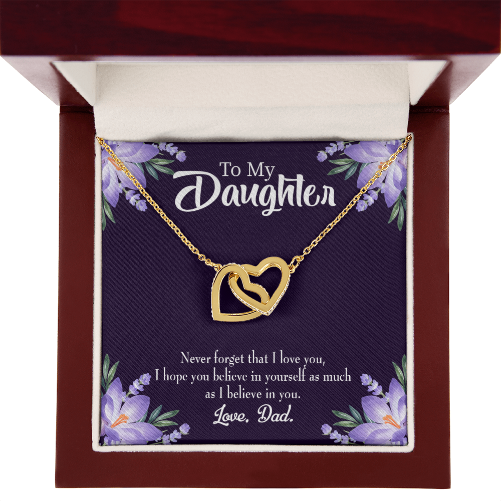 To My Daughter Believe in Yourself From Dad Inseparable Necklace-Express Your Love Gifts