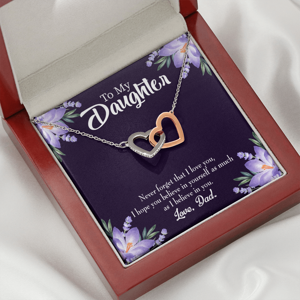To My Daughter Believe in Yourself From Dad Inseparable Necklace-Express Your Love Gifts