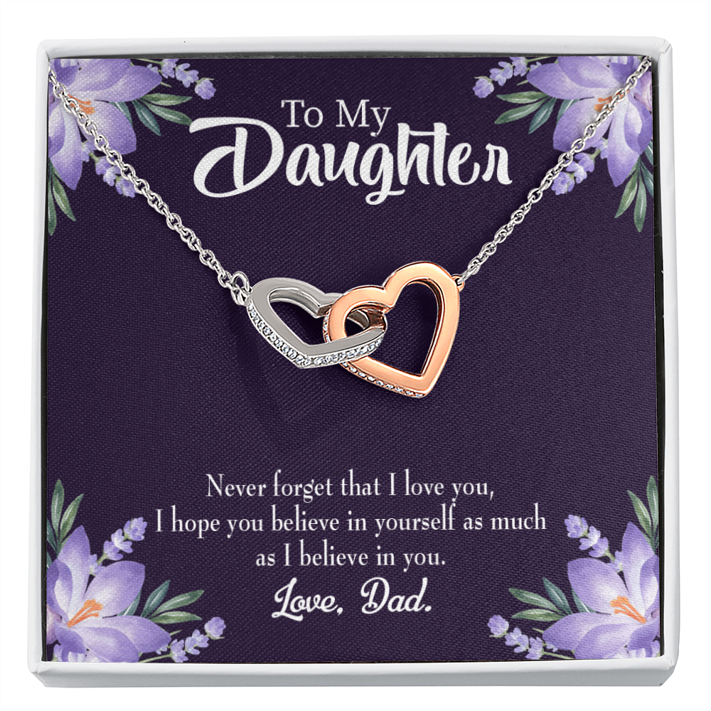 To My Daughter Believe in Yourself From Dad Inseparable Necklace-Express Your Love Gifts