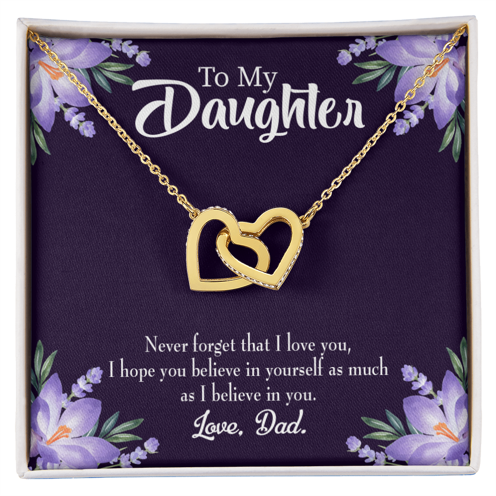 To My Daughter Believe in Yourself From Dad Inseparable Necklace-Express Your Love Gifts