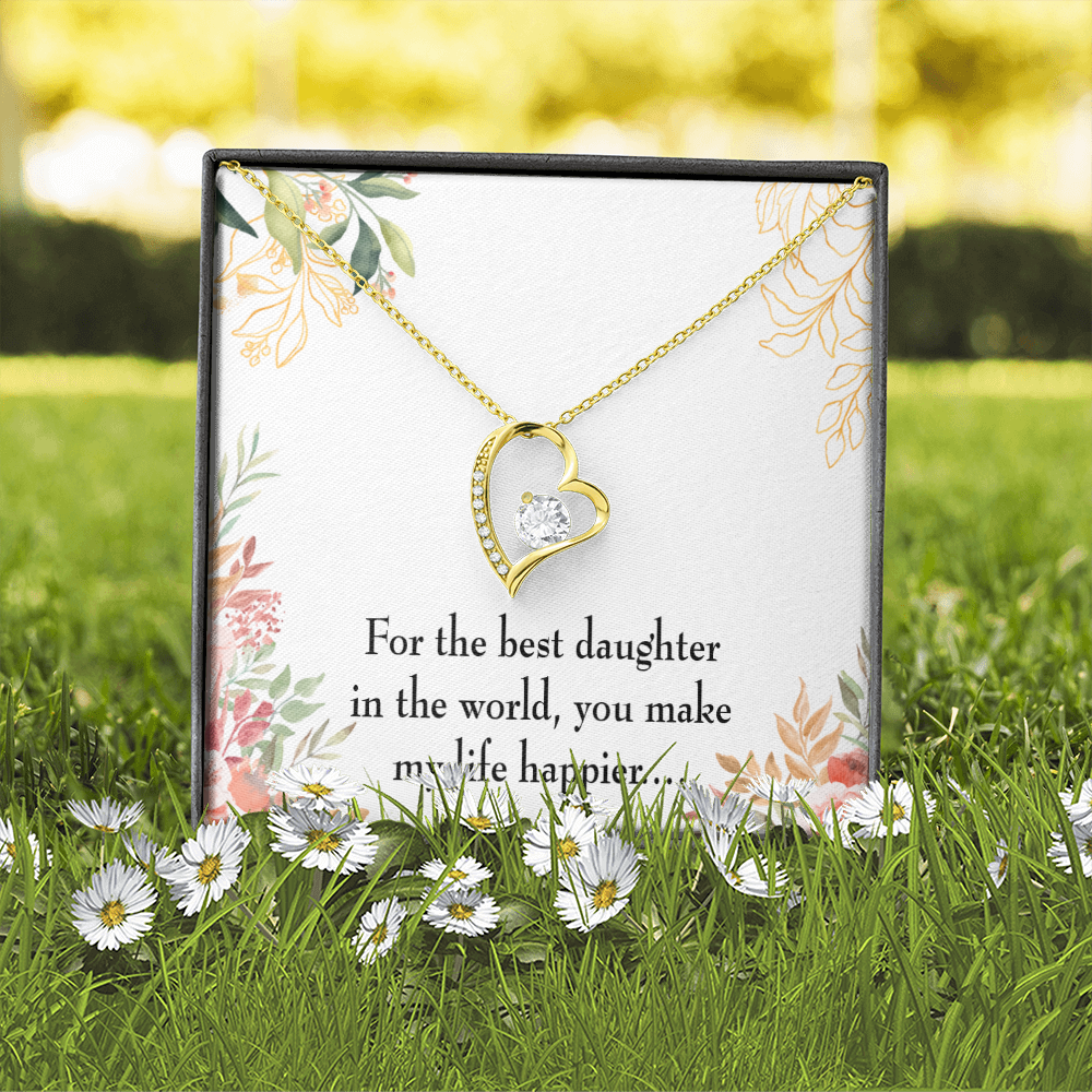 To My Daughter Best Daughter in the World Forever Necklace w Message Card-Express Your Love Gifts