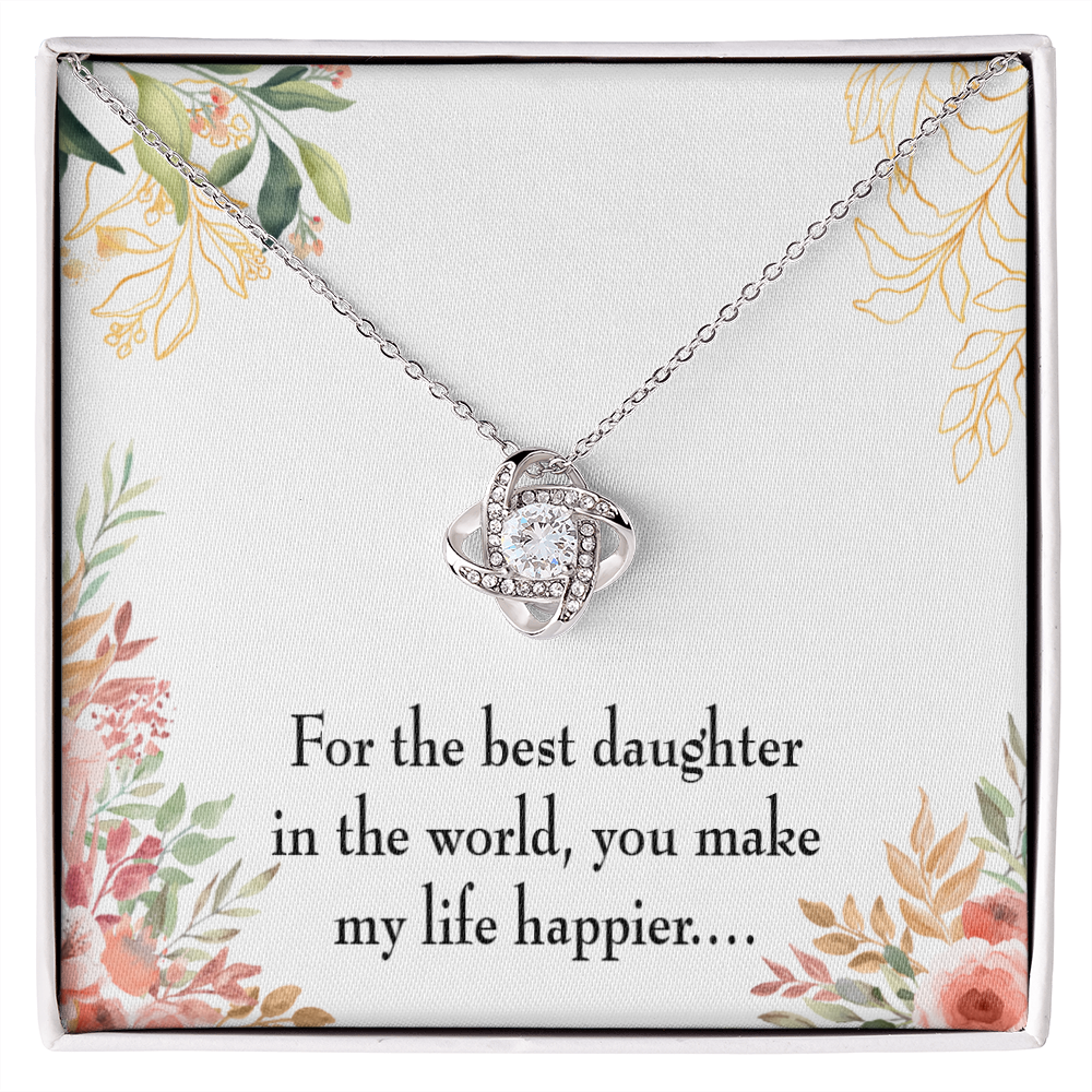To My Daughter Best Daughter in the World Infinity Knot Necklace Message Card-Express Your Love Gifts