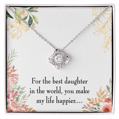 To My Daughter Best Daughter in the World Infinity Knot Necklace Message Card-Express Your Love Gifts