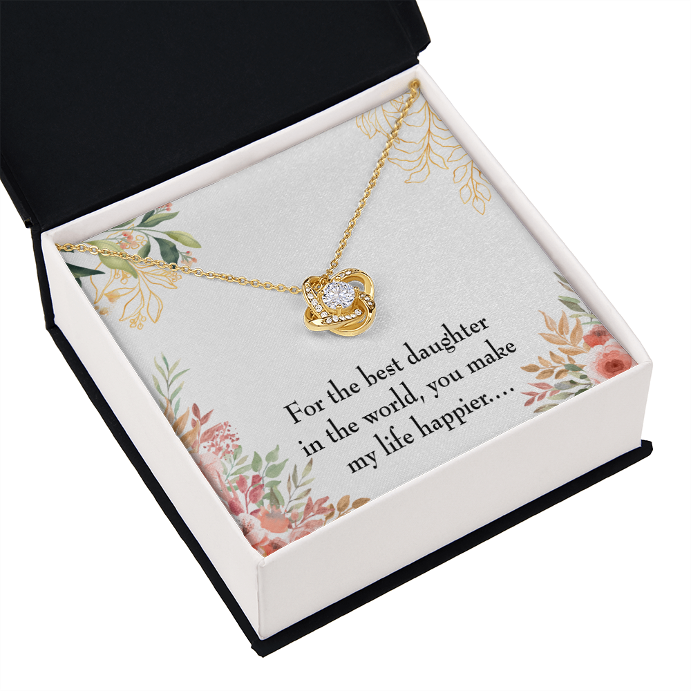 To My Daughter Best Daughter in the World Infinity Knot Necklace Message Card-Express Your Love Gifts