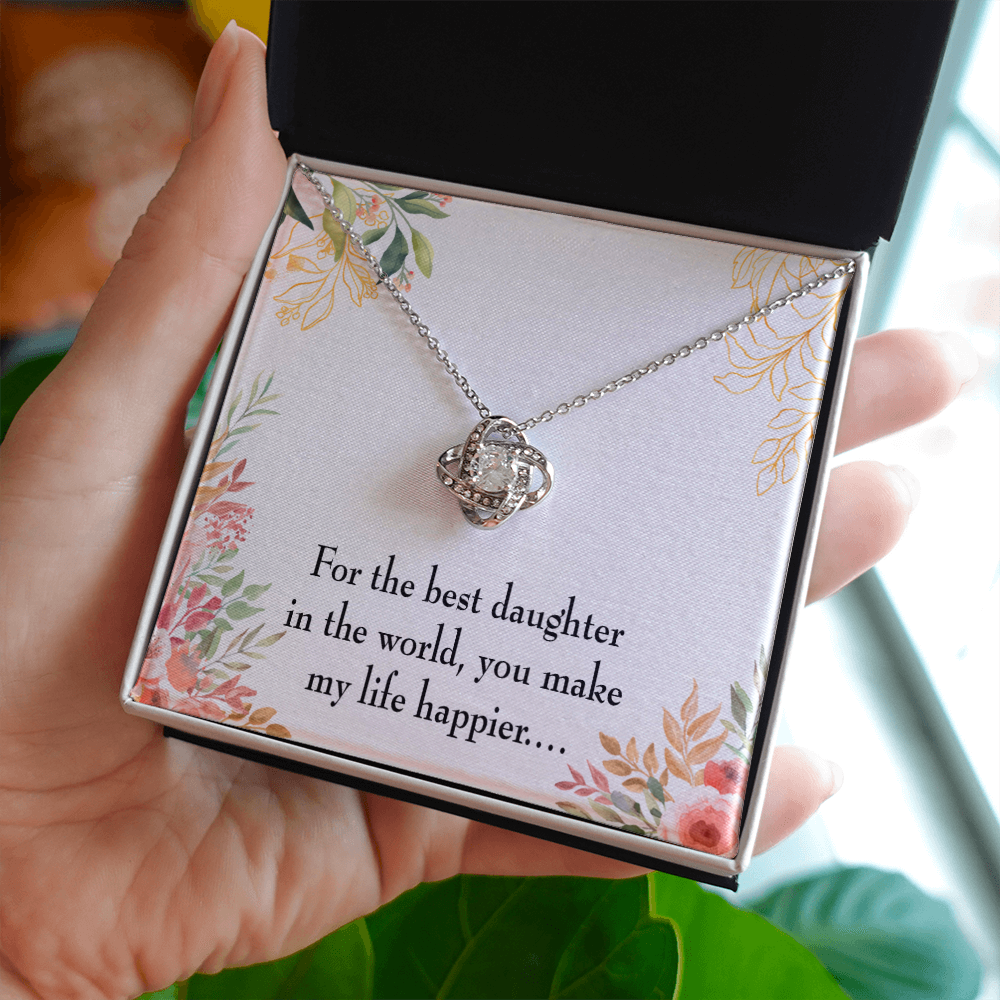 To My Daughter Best Daughter in the World Infinity Knot Necklace Message Card-Express Your Love Gifts