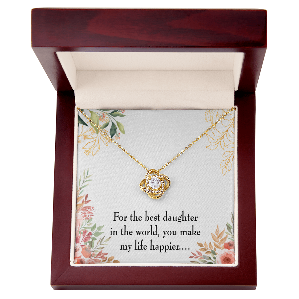 To My Daughter Best Daughter in the World Infinity Knot Necklace Message Card-Express Your Love Gifts