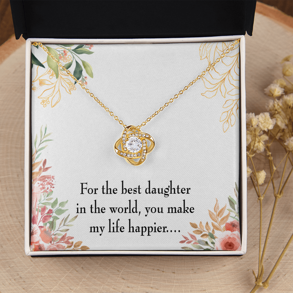 To My Daughter Best Daughter in the World Infinity Knot Necklace Message Card-Express Your Love Gifts