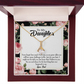 To My Daughter Best Thing From Dad Alluring Ribbon Necklace Message Card-Express Your Love Gifts