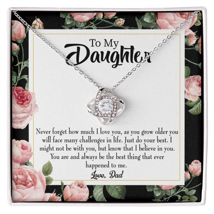 To My Daughter Best Thing From Dad Infinity Knot Necklace Message Card-Express Your Love Gifts