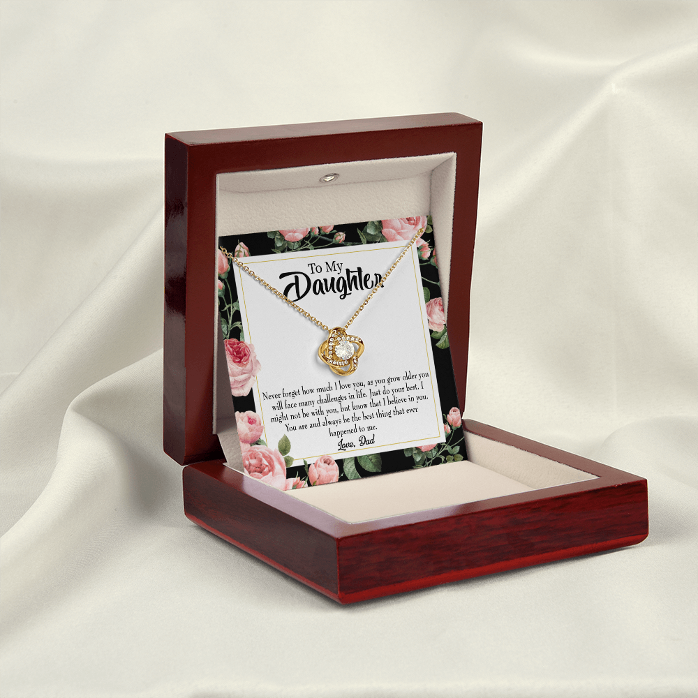 To My Daughter Best Thing From Dad Infinity Knot Necklace Message Card-Express Your Love Gifts