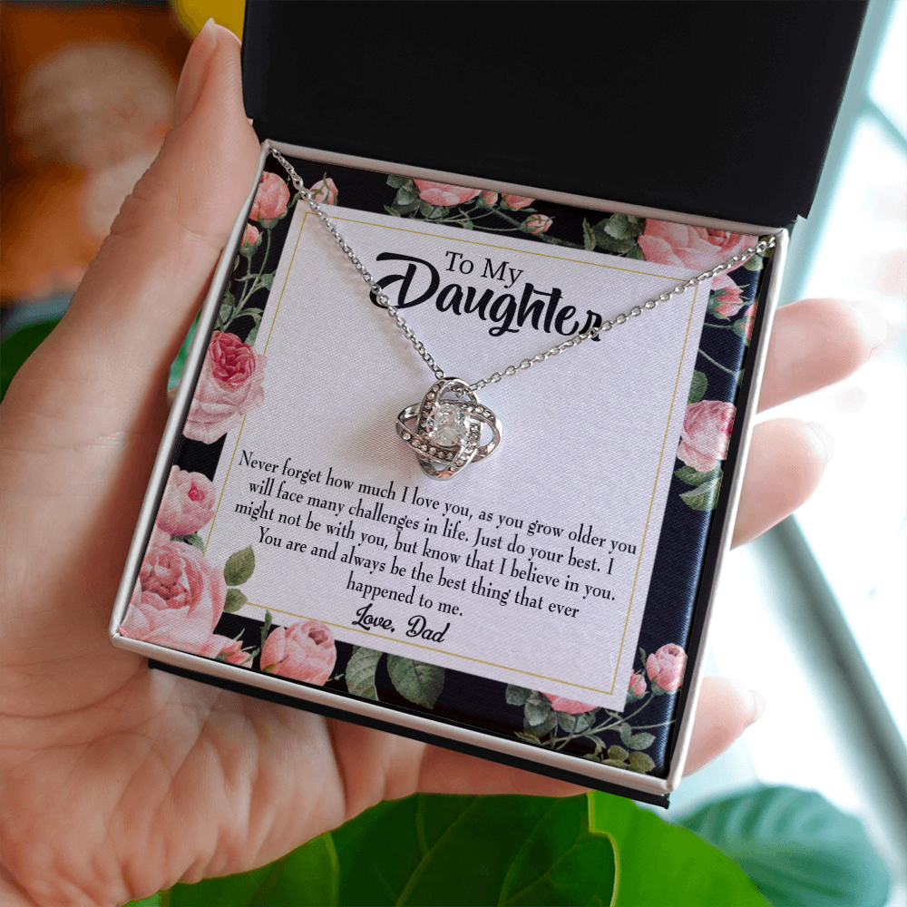 To My Daughter Best Thing From Dad Infinity Knot Necklace Message Card-Express Your Love Gifts