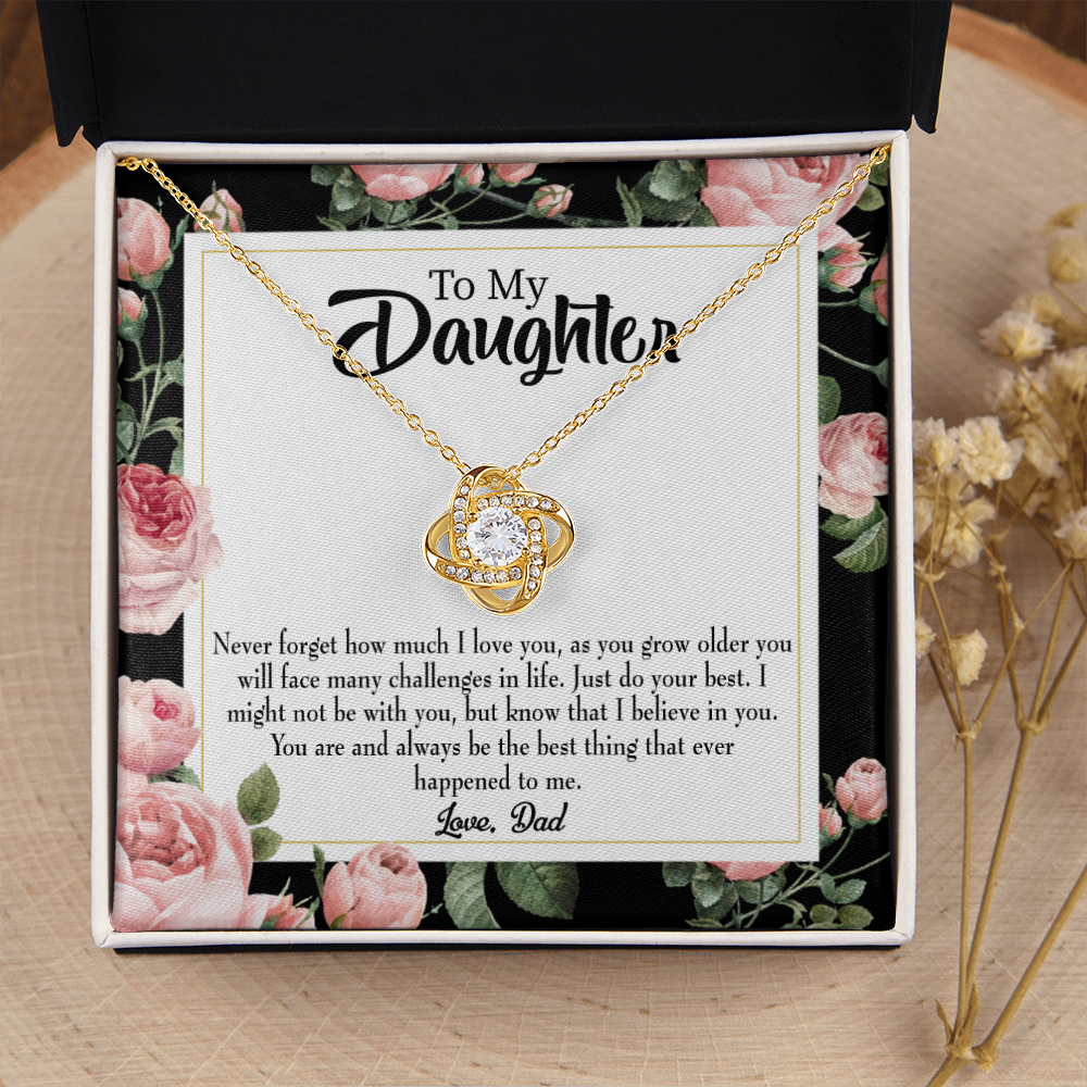 To My Daughter Best Thing From Dad Infinity Knot Necklace Message Card-Express Your Love Gifts