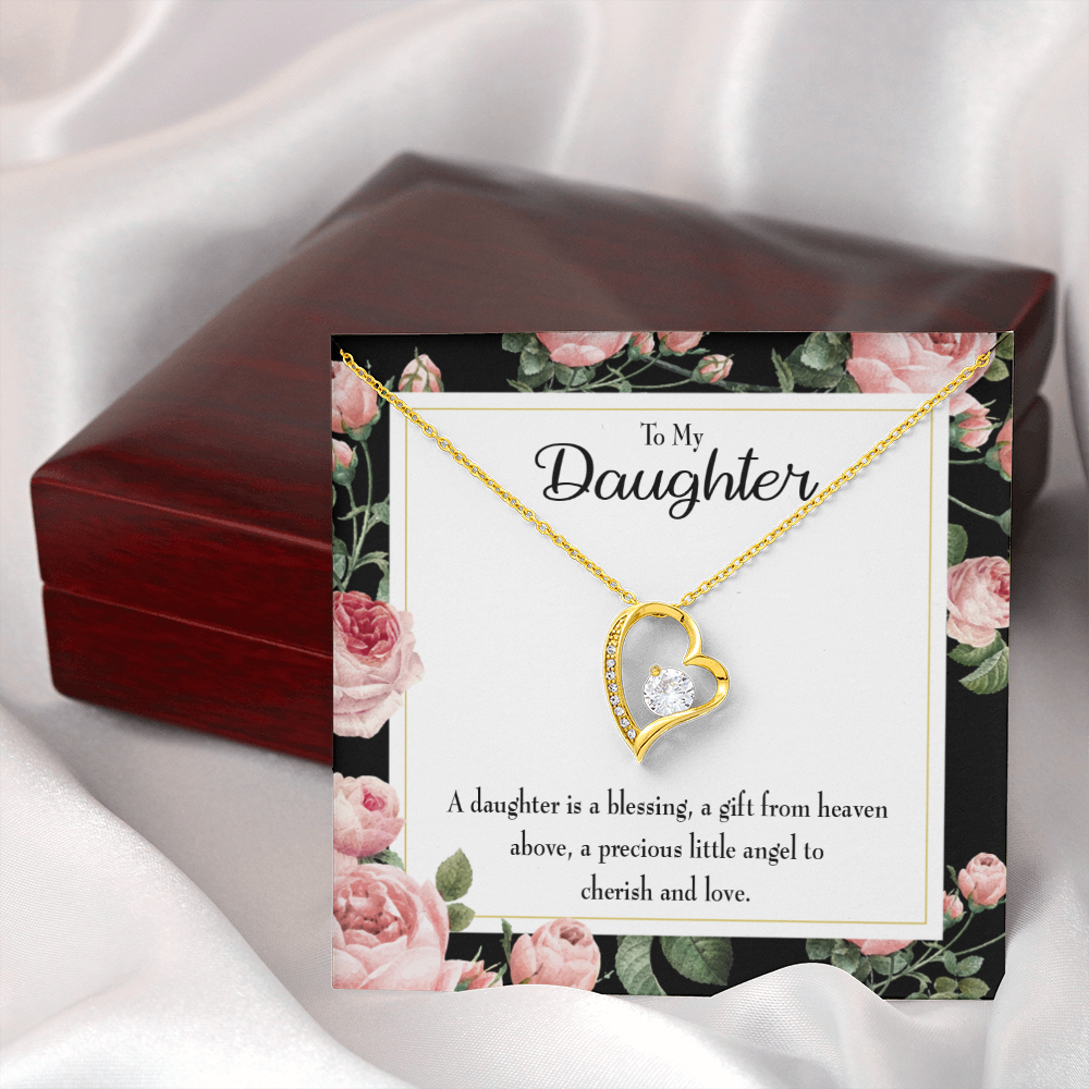 To My Daughter Blessing From Heaven Forever Necklace w Message Card-Express Your Love Gifts
