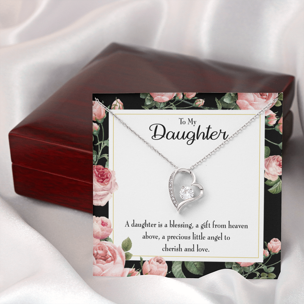 To My Daughter Blessing From Heaven Forever Necklace w Message Card-Express Your Love Gifts