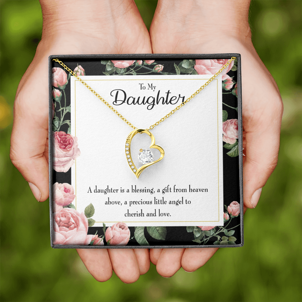 To My Daughter Blessing From Heaven Forever Necklace w Message Card-Express Your Love Gifts