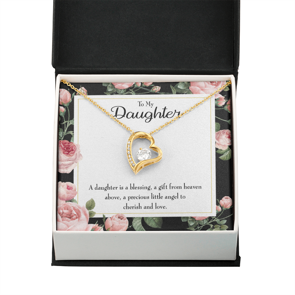 To My Daughter Blessing From Heaven Forever Necklace w Message Card-Express Your Love Gifts