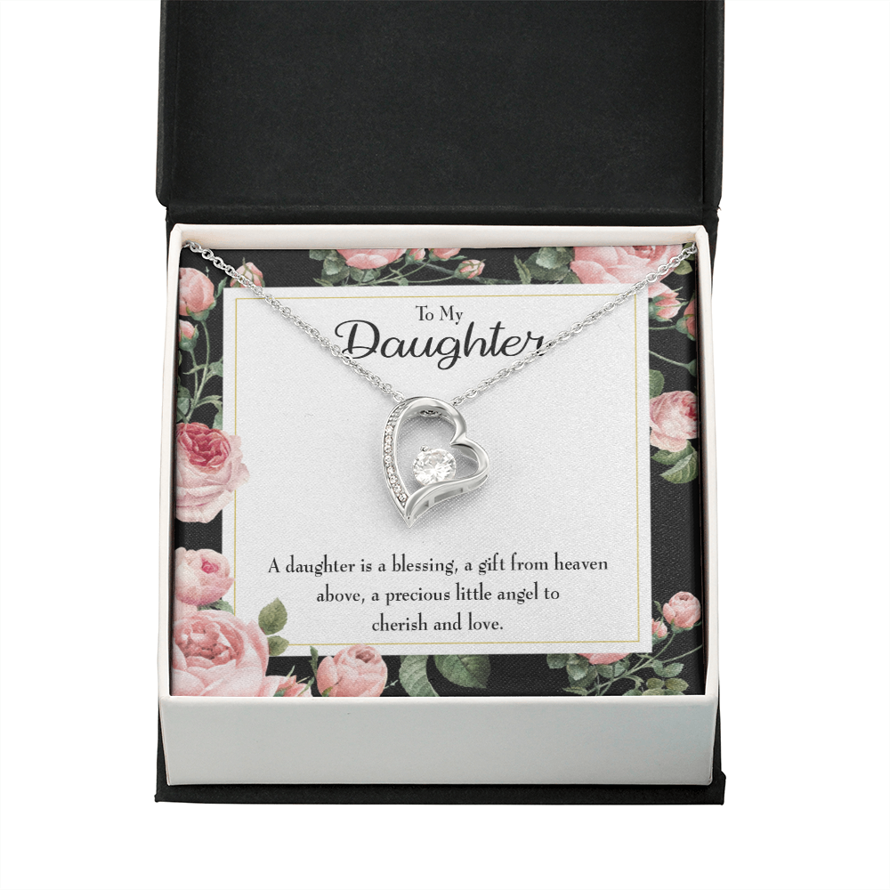 To My Daughter Blessing From Heaven Forever Necklace w Message Card-Express Your Love Gifts