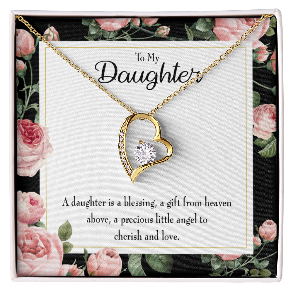 To My Daughter Blessing From Heaven Forever Necklace w Message Card-Express Your Love Gifts