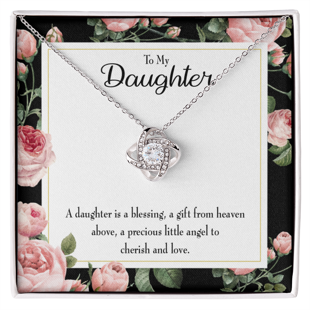 To My Daughter Blessing From Heaven Infinity Knot Necklace Message Card-Express Your Love Gifts