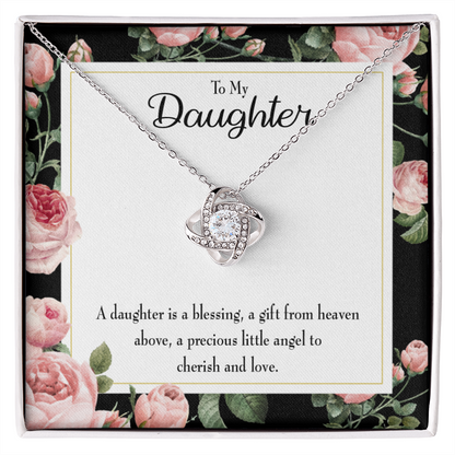 To My Daughter Blessing From Heaven Infinity Knot Necklace Message Card-Express Your Love Gifts