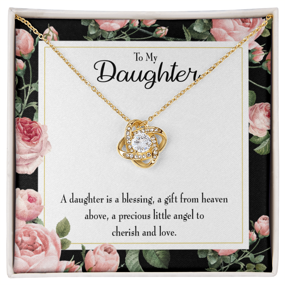 To My Daughter Blessing From Heaven Infinity Knot Necklace Message Card-Express Your Love Gifts