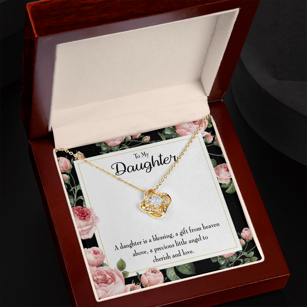 To My Daughter Blessing From Heaven Infinity Knot Necklace Message Card-Express Your Love Gifts