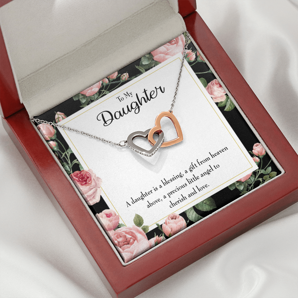 To My Daughter Blessing From Heaven Inseparable Necklace-Express Your Love Gifts