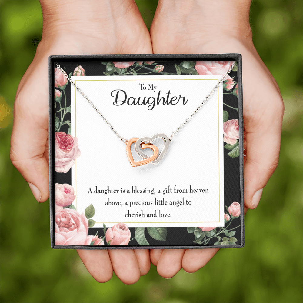 To My Daughter Blessing From Heaven Inseparable Necklace-Express Your Love Gifts