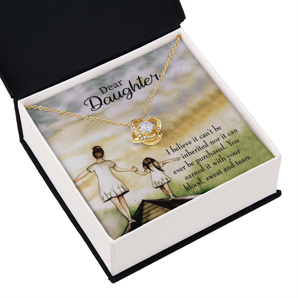 To My Daughter Blood Sweat and Tears From Mom Infinity Knot Necklace Message Card-Express Your Love Gifts