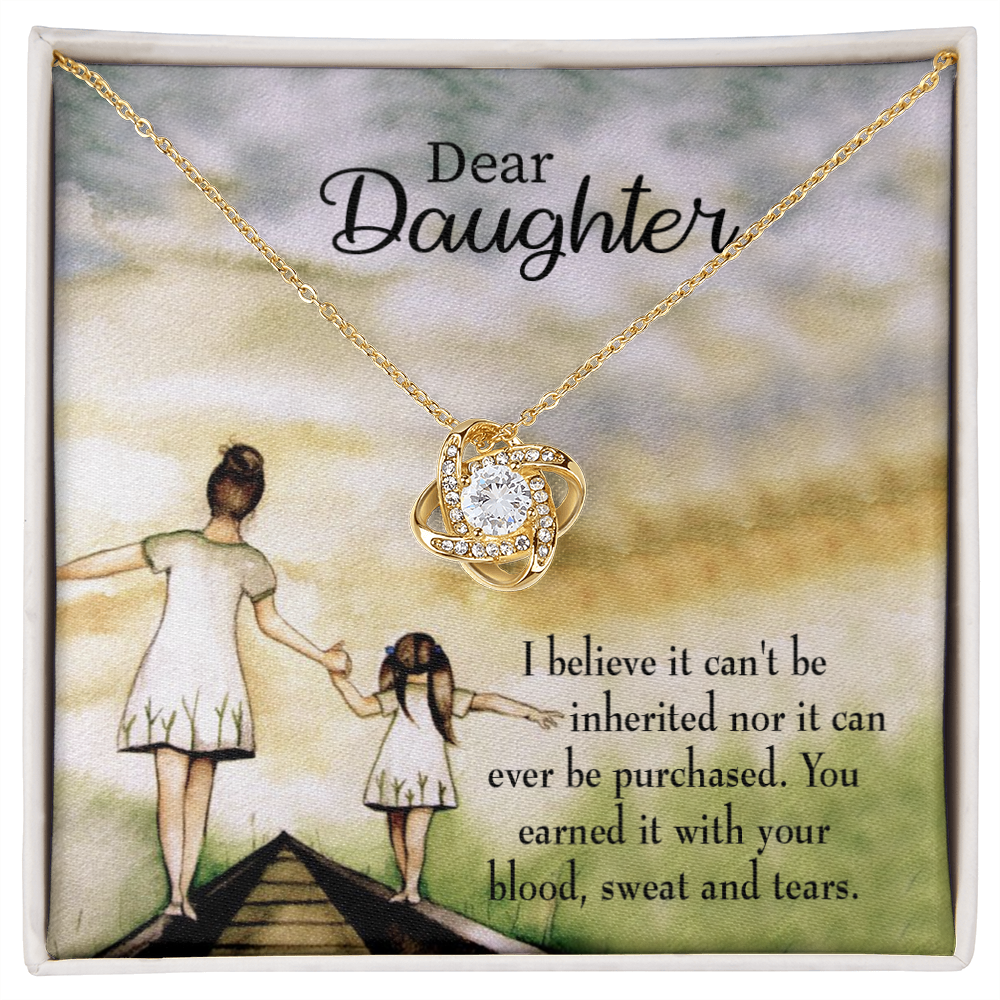 To My Daughter Blood Sweat and Tears From Mom Infinity Knot Necklace Message Card-Express Your Love Gifts