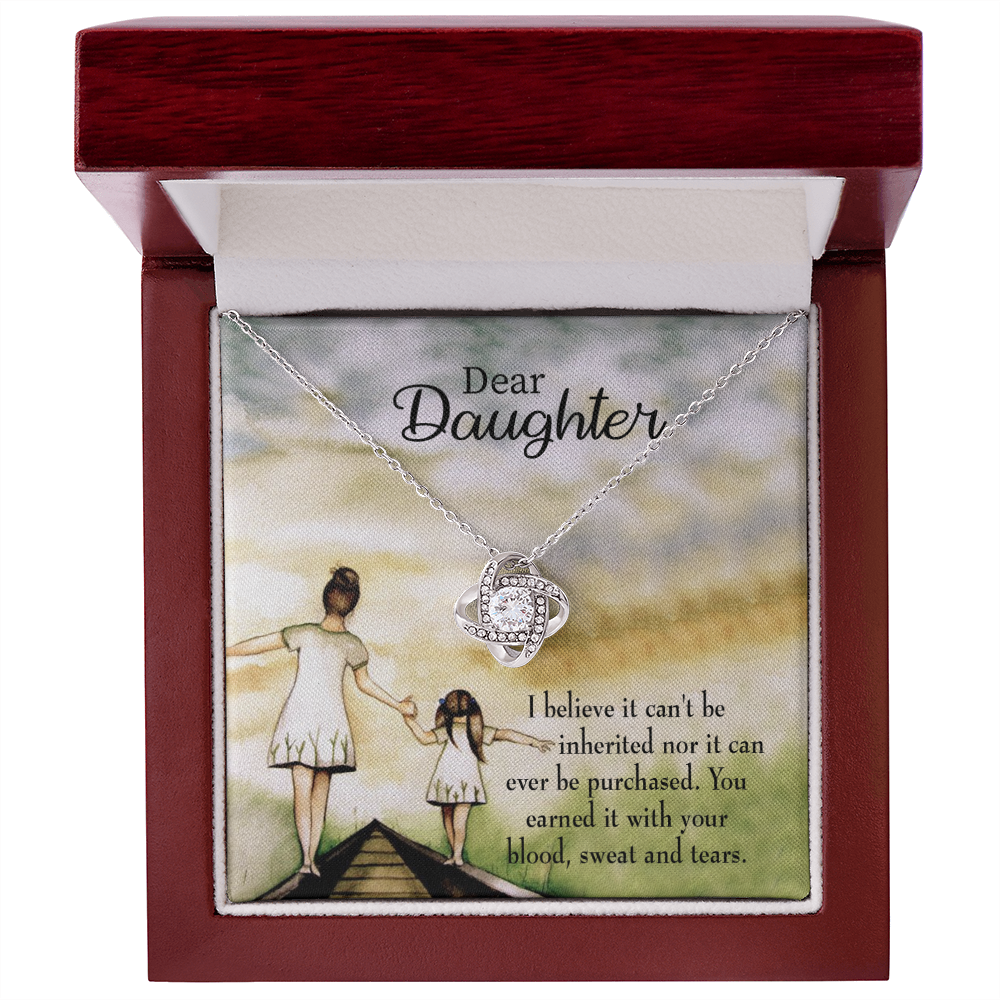 To My Daughter Blood Sweat and Tears From Mom Infinity Knot Necklace Message Card-Express Your Love Gifts