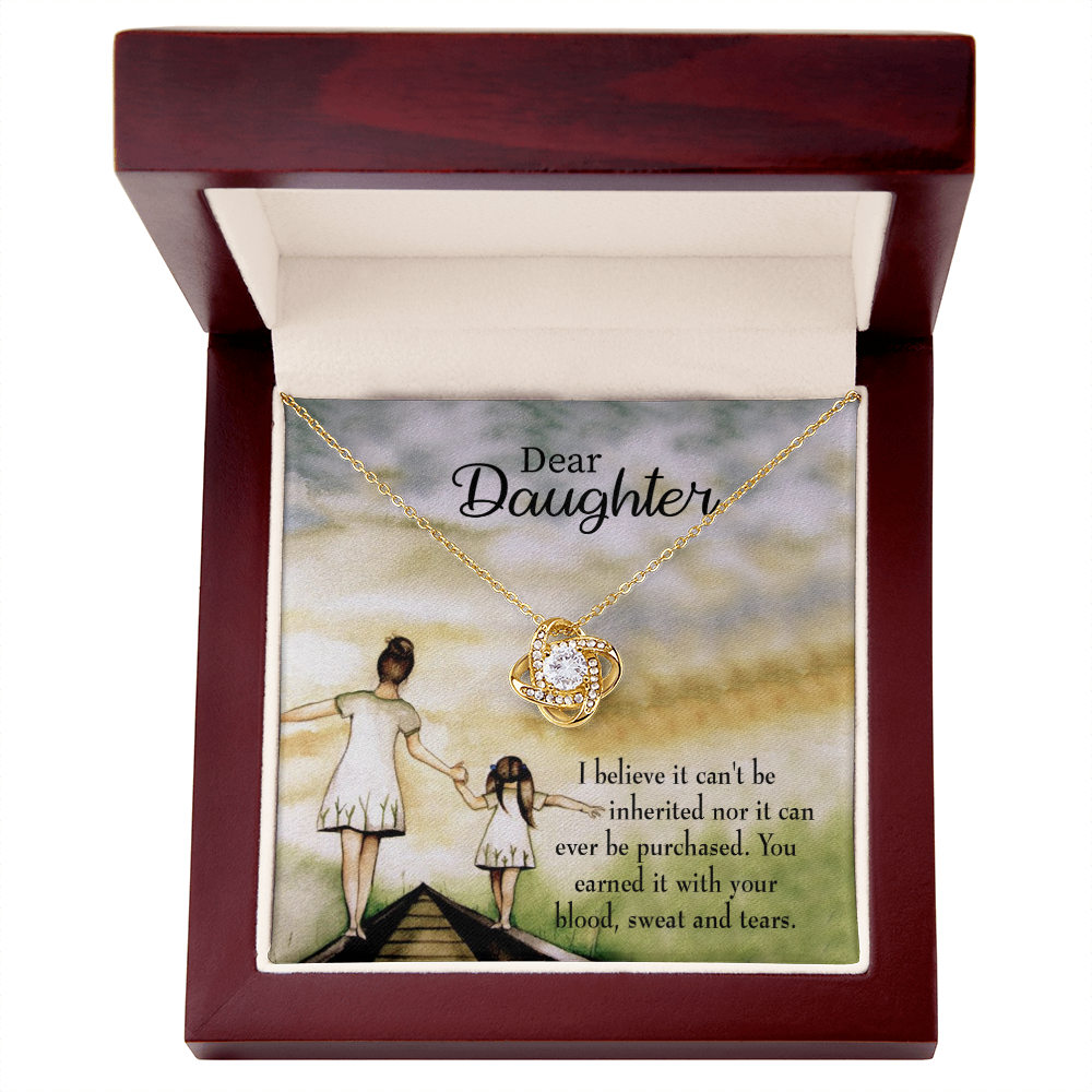 To My Daughter Blood Sweat and Tears From Mom Infinity Knot Necklace Message Card-Express Your Love Gifts