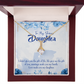 To My Daughter Bonus Daughter Alluring Ribbon Necklace Message Card-Express Your Love Gifts