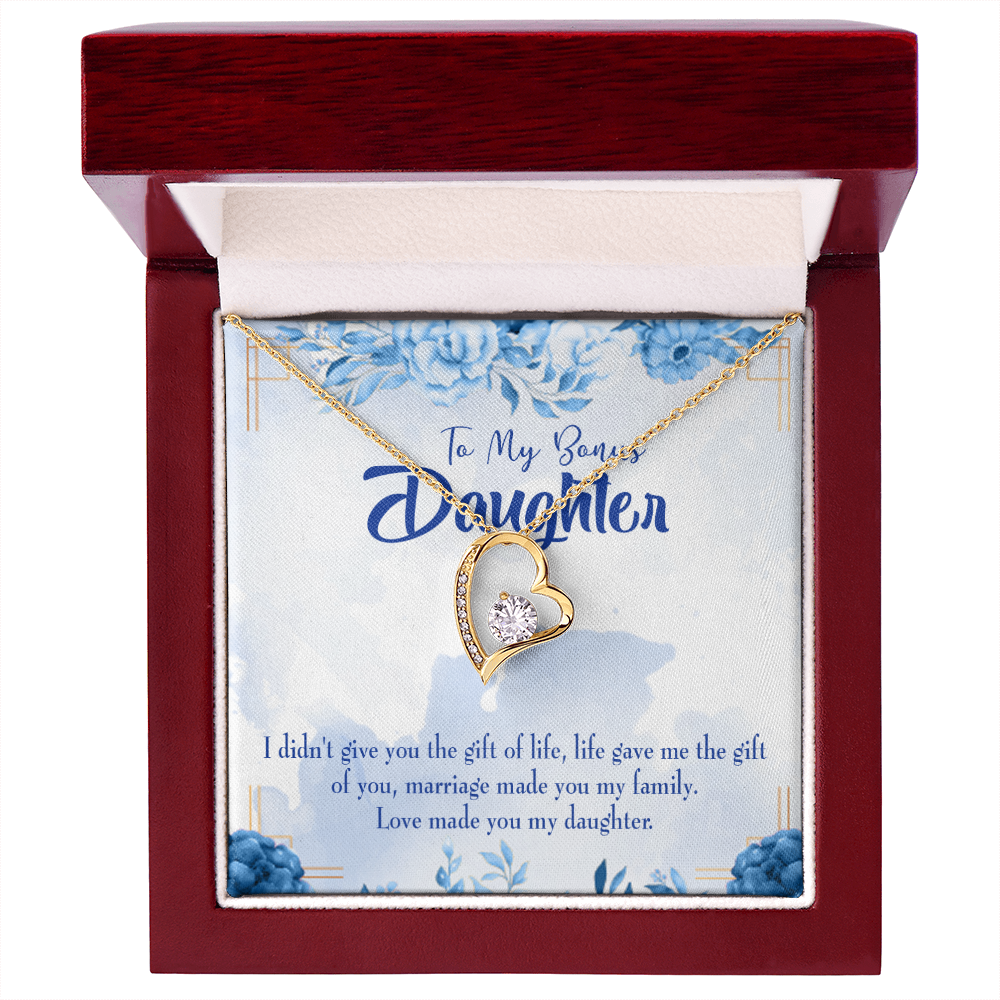 To My Daughter Bonus Daughter Forever Necklace w Message Card-Express Your Love Gifts