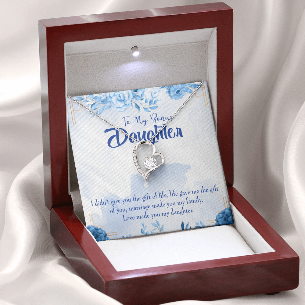 To My Daughter Bonus Daughter Forever Necklace w Message Card-Express Your Love Gifts