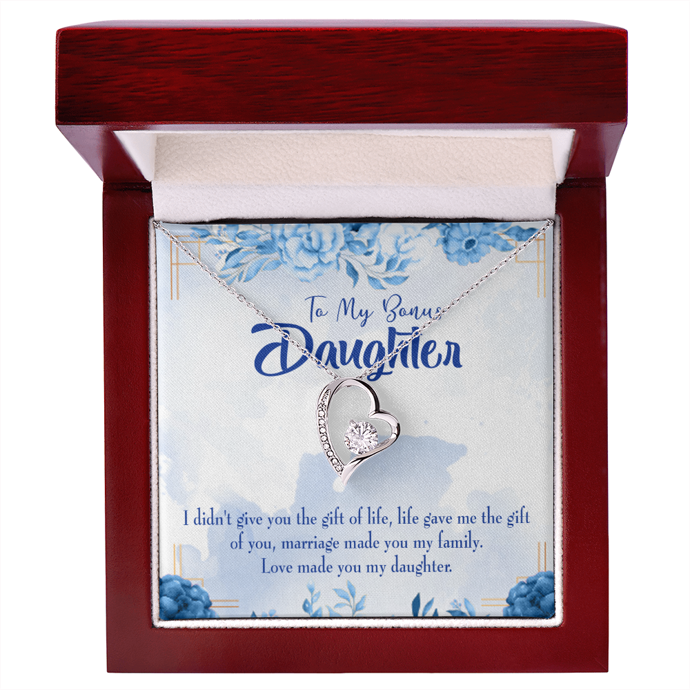 To My Daughter Bonus Daughter Forever Necklace w Message Card-Express Your Love Gifts