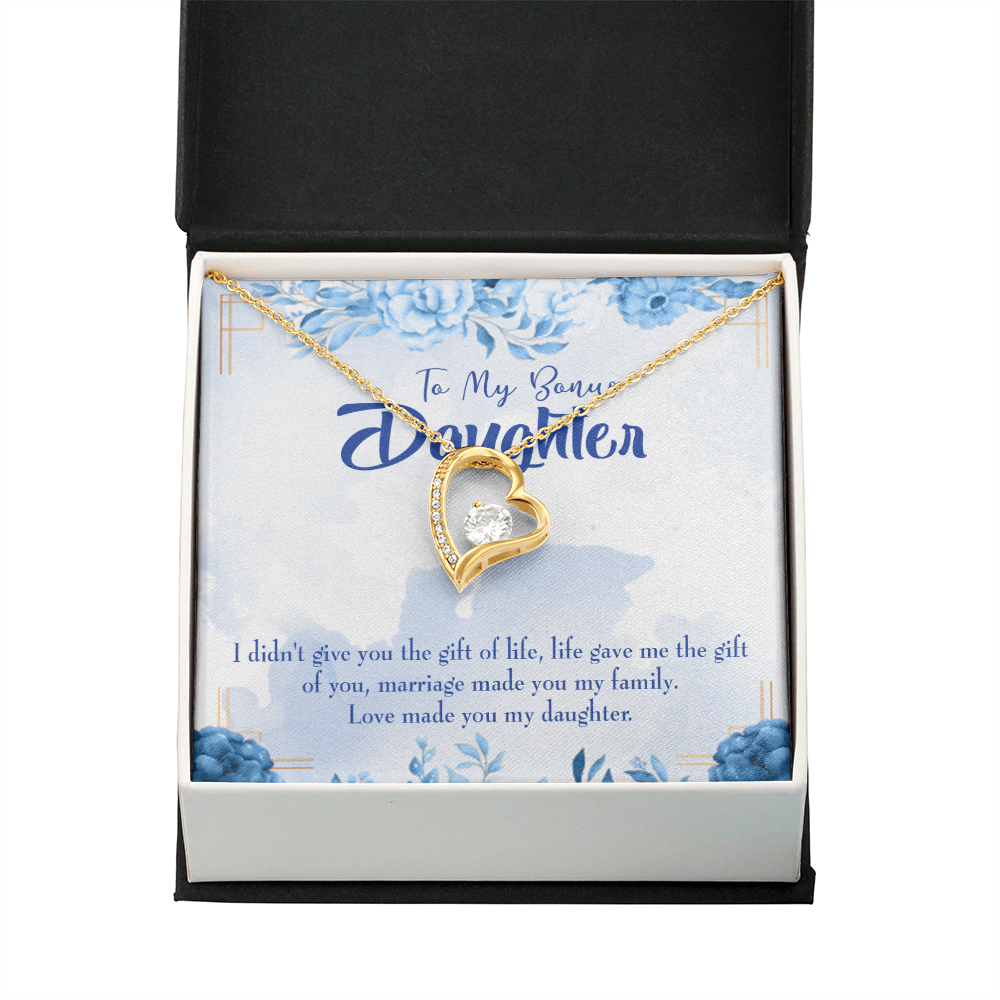 To My Daughter Bonus Daughter Forever Necklace w Message Card-Express Your Love Gifts