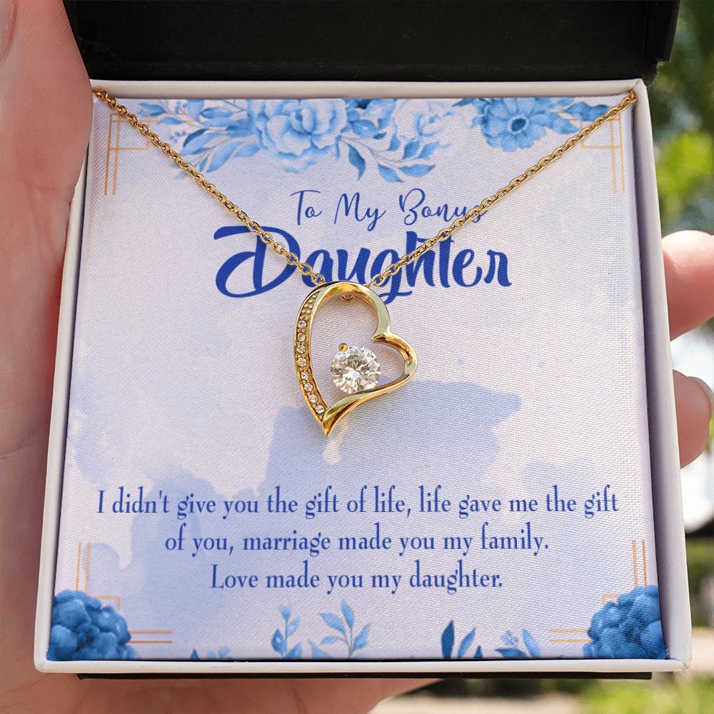 To My Daughter Bonus Daughter Forever Necklace w Message Card-Express Your Love Gifts