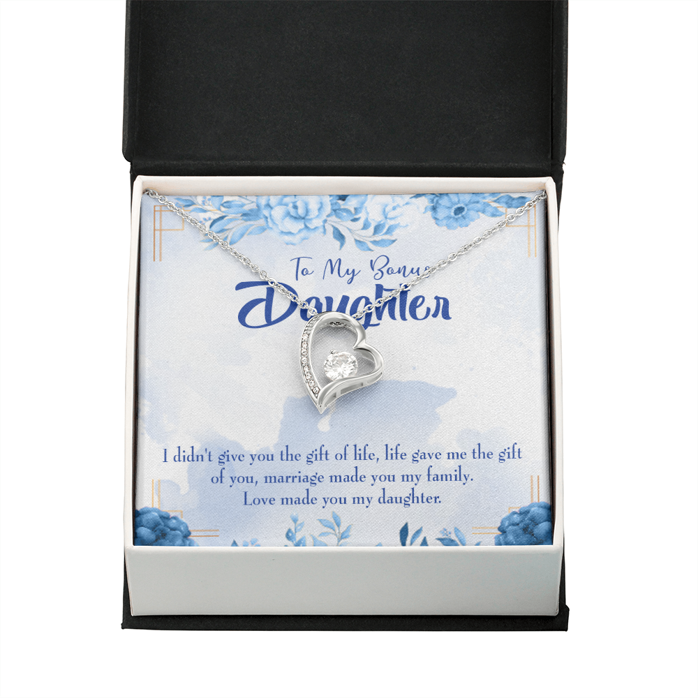 To My Daughter Bonus Daughter Forever Necklace w Message Card-Express Your Love Gifts